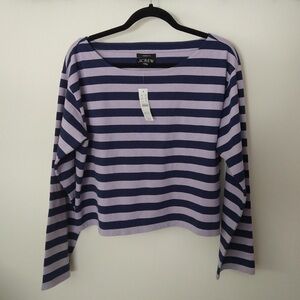 J. Crew Purple Boxy Crop Long Sleeve Tee